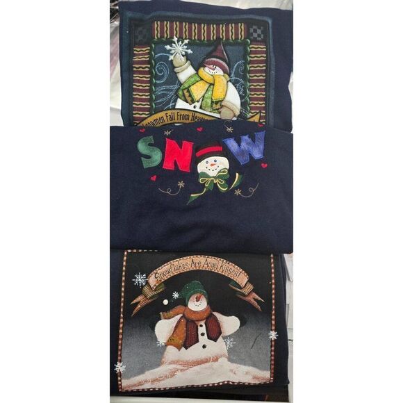 Vintage Christmas Sweatshirts Set of 3 XL By Endless Designs, Jerzees & Lee - Picture 1 of 7